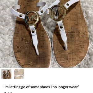 Michael Kors White and Gold Sandals